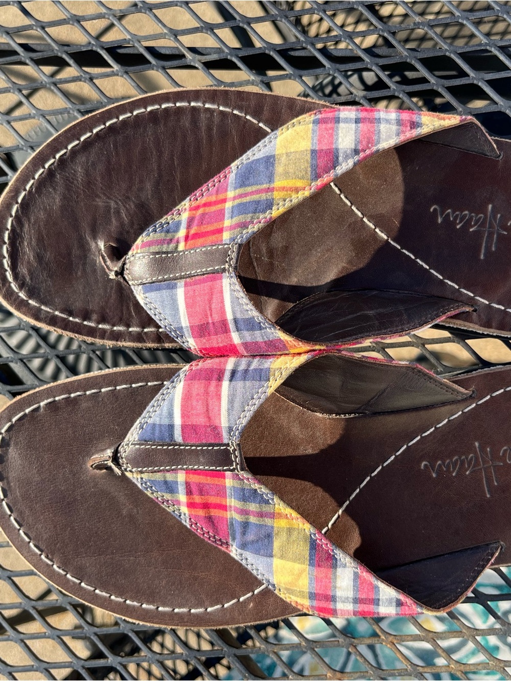 Cole Haan Plajd Fabric Sandals